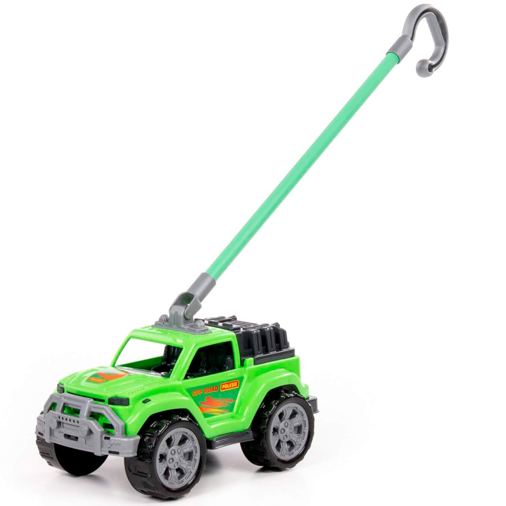 Автомобиль-каталка "Легионер" с ручкой (зелёный) 63929