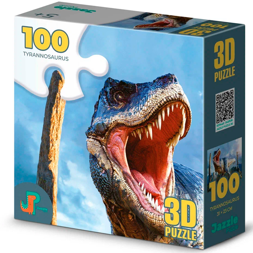 Пазл 100 3D Тираннозавр 5+ 16007
