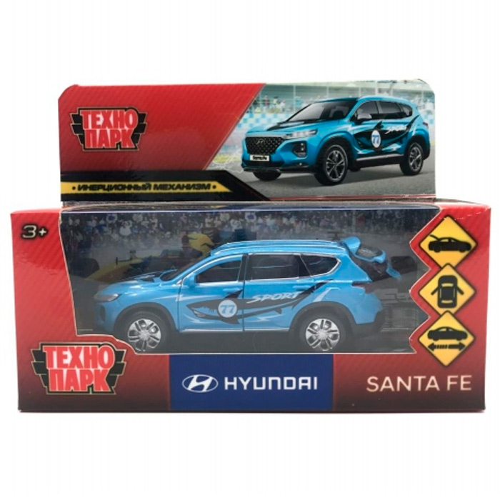 Модель SANTAFE2-12SRT-BU HYUNDAI SANTAFE SPORT 12 см,голубой Технопарк в коробке /72/