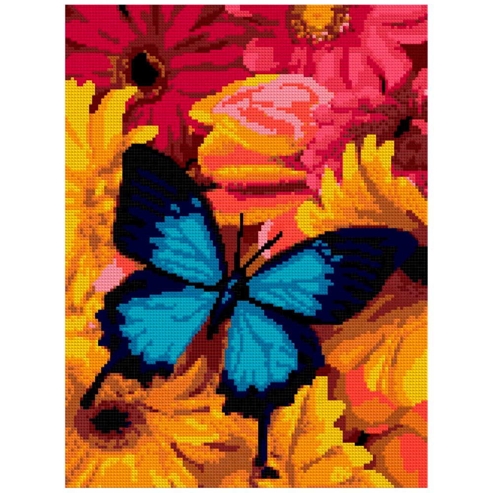 Набор для творчества Алмазная мозаика Яркая бабочка 30*40 см полное заполнение Ам-015 LORI