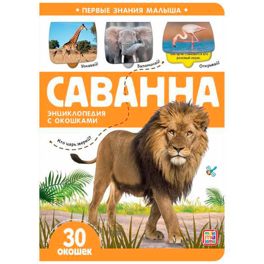 Книга 9785001346661 Первые знания малыша(с окошками). Саванна