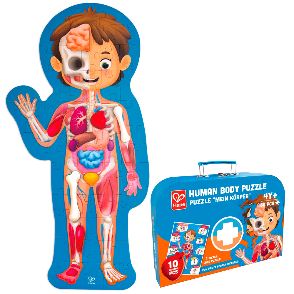 Деревянный Пазл-игрушка Как устроено тело человека 60 элементов в кейсе E1635_HP