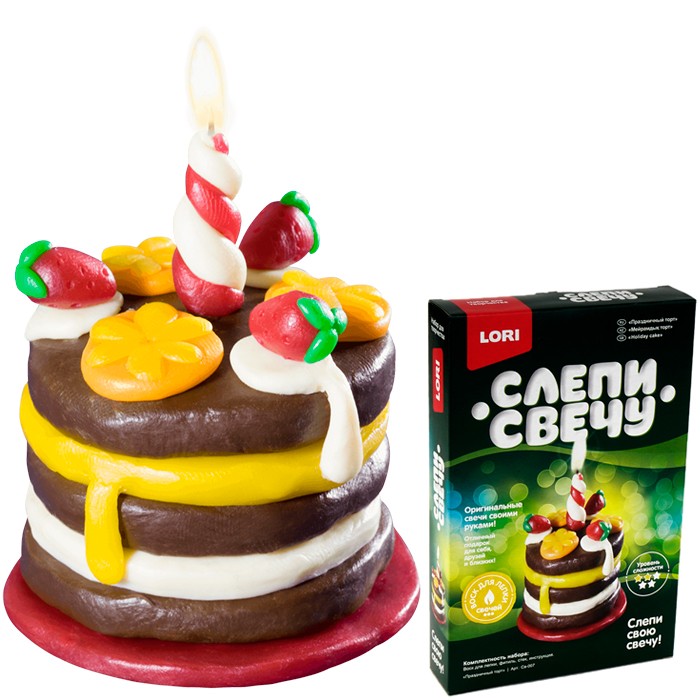 Набор ДТ Восковая свеча Праздничный торт Св-007 Lori.