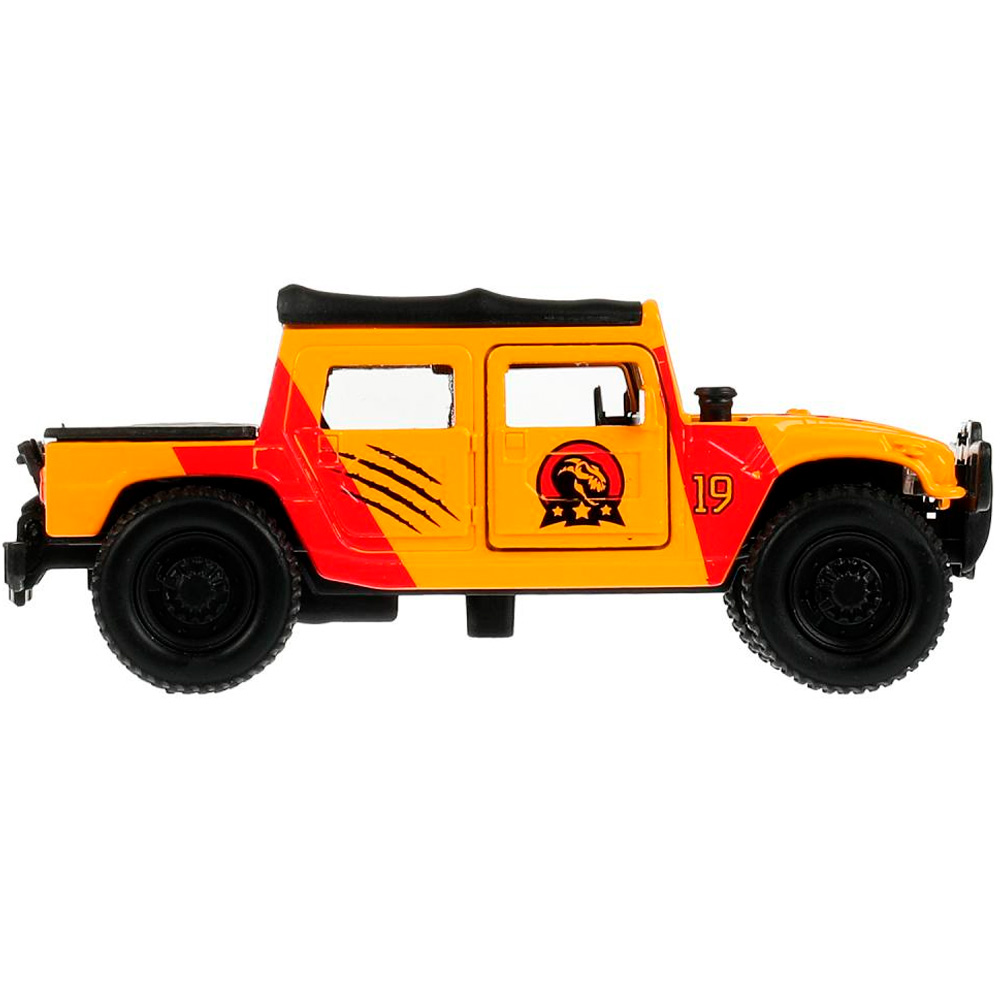 Модель SB-18-09-H1-DINO(WB) HUMMER ПИКАП, 12 см, двери, баг., инер., окрас динозавр Технопарк в коробке /48/