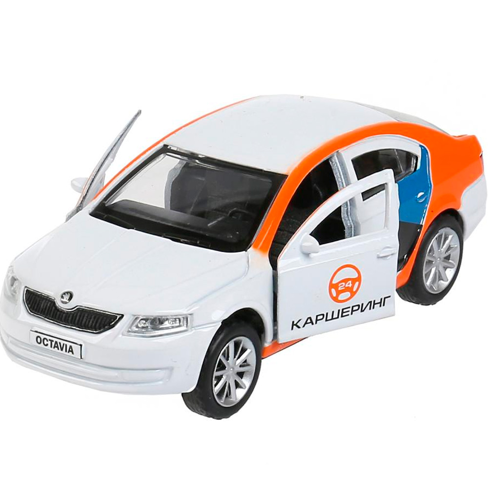 Модель OCTAVIA-12DEL-WH Skoda Octavia Каршеринг белый Технопарк  в коробке