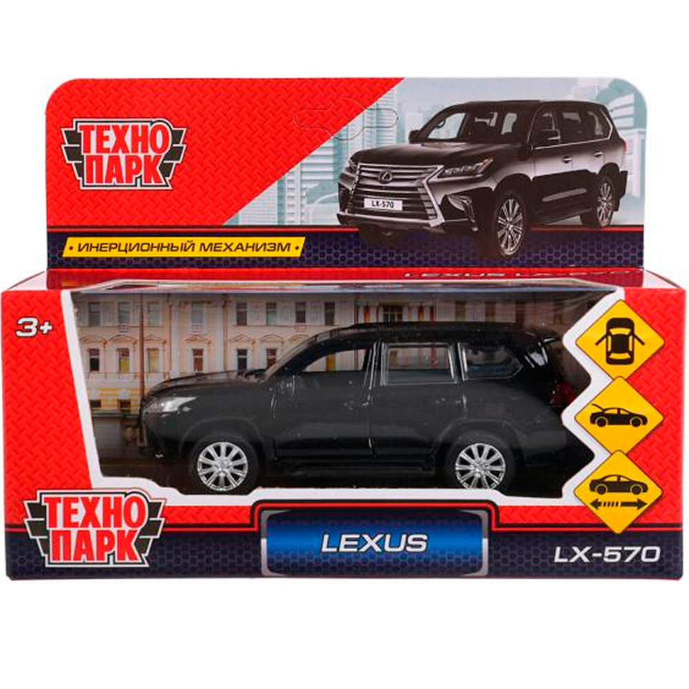 Модель LX570-BK LEXUS LX-570 черный Технопарк в коробке